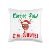 Rudolph Red Nose Reindeer Clarisse Said I'm Cute! Kids Throw