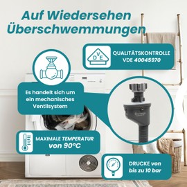 ELECTROHOGAR Aquastop Hose Washing Machine and Dishwasher, 1.5 m, VDE Tested, German Certificate, Inlet Hose, Water Stop, Washing Machine and Dishwasher, PVC Material, 3/4 Inch Connection