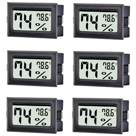 TASOGEN 6 Pack Mini Digital Thermometer Hygrometer,Indoor Temperature and Humidity Gauge Meter Monitor Fahrenheit (℉) for Home,Greenhouse,Jars