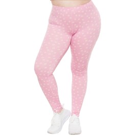 Women's Oh So Soft Plus Size Leggings Pink Daisies 3X