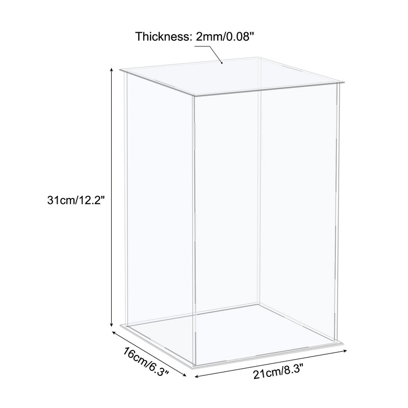 sourcing map Acrylic Display Case Plastic Box Cube Storage Box