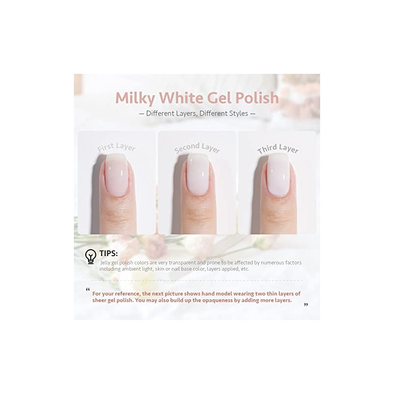GAOY- Esmalte de uñas en gel blanco lechoso, 16 ml,