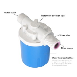 Automatic Float Valve, 3/4 Inch Water Level Control Valve, Solar Water Heater Water Tower Water Tank Float Valve Swimming Pools for Execution Livestock Tanks, Aquaculture, Aquariums