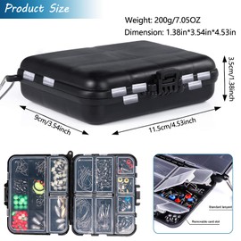 SANTUO 183 Pieces Fishing Bait Accessory Kit Including Jig Worm Hook Iron Weights Rolling Barrel Swivels Snaps Sinker Slides Swivel Crank Fishing Gear Set with Tackle Box