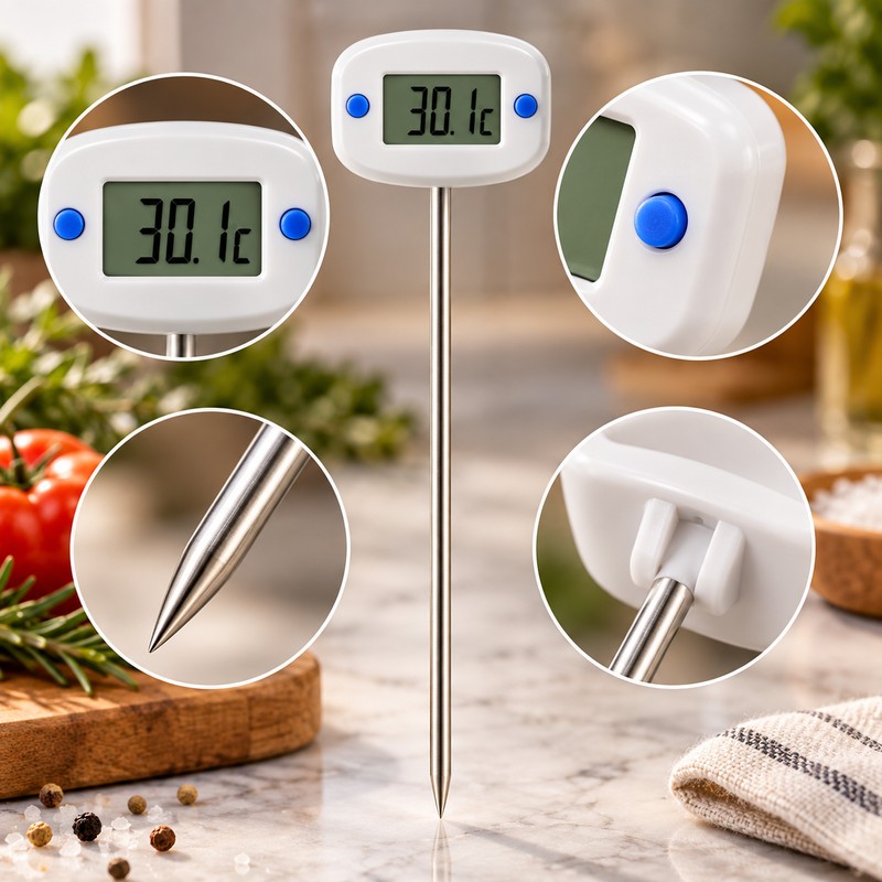 Digital Food Thermometer for Cooking & BBQ – Instant-Read Probe