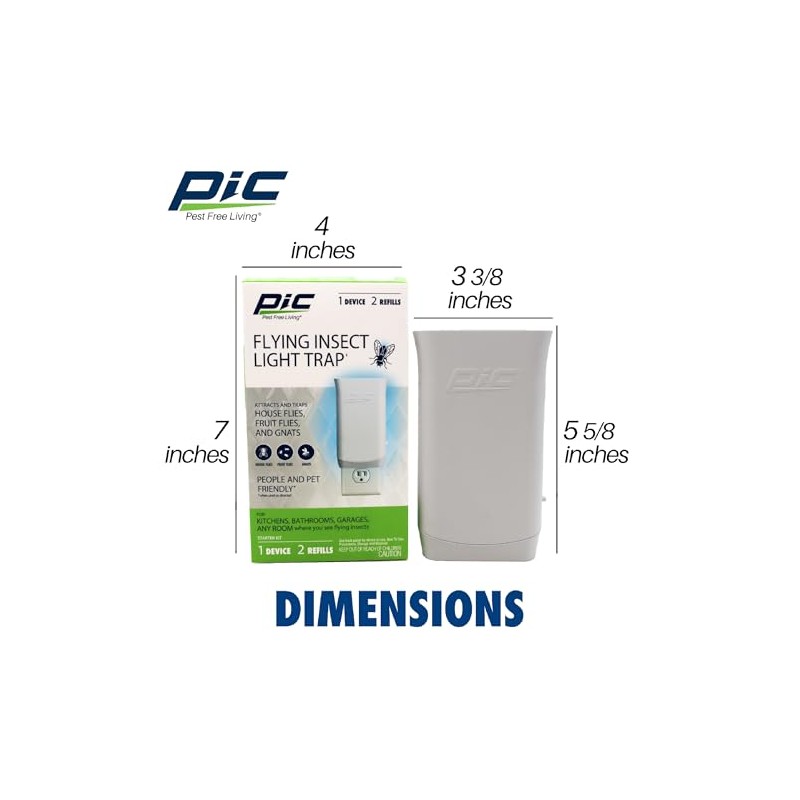 PIC Flying Insect Light Trap, Attracts and Traps House Flies,