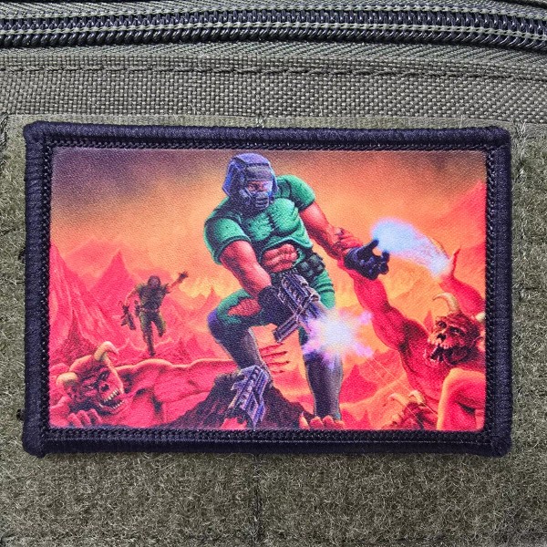 Doom Game Shooter Morale Patch Tactical Military Army USA Flag