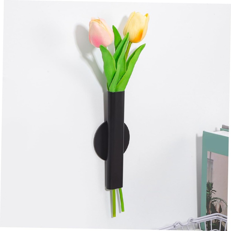 Kisangel 2pcs Wall Arrangement Wall Vases Black Wall Hanging Vase