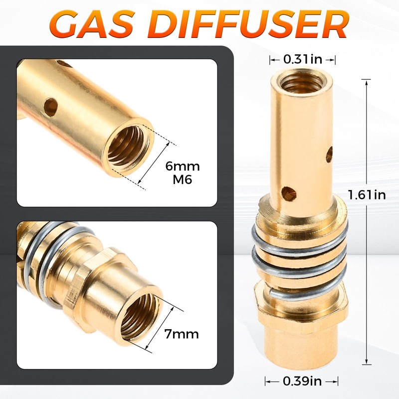 24PCS MIG Welding Gun Kit .030" Tip-Nozzle-Diffuser Replacement for MB15