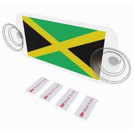 Free Thought Designs EZ-Pass, I-Pass Mount - Fastrak Mount - Jamaican Flag - Extra Strong - Toll Road Transponder Holder (1 Pack)
