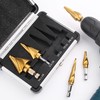 IRONANT Step Drill Bits, 5PCS Spiral Grooved HSS Titanium Step