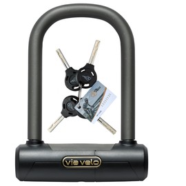 Via Velo Mini Bike U Lock| Pro Mini U Lock 20CrMnTi Steel Anti-Theft 16mm Shackle with Bracket insize:5.7 x 3.5 in and Sold Secure Diamomd Approval for All Bikes Electric Bike,Electric Scooters