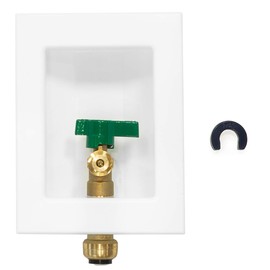 EFIELD Push-fit Pre-Assembled Ice Maker Outlet Box, 1/2-Inch Push-Fit Connection with Installed 1/4-Turn Ball Valve, White