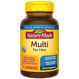 Nature Made Multivitamin for Him, Mens Multivitamins with No Iron, Daily Nutritional Support, Nature Made Multi Mens Vitamins & Minerals, 90 Tablets, 