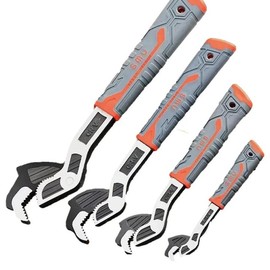 Multifunctional Self-locking Pipe Wrench, 1 Count Universal Wrench Tool for Car Bicycle Plumbing Repairs, Maintenance Tool for Valves Pipes Installation - Color: Reddish silver, Specification: 10 inch