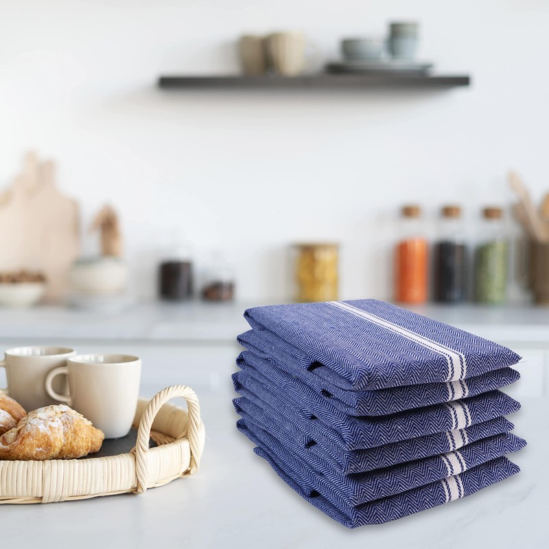 Kitchen Towel Set - 100% Cotton Kitchen Towels, Reusable Dish