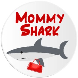 Kiwi Gifts Mommy Shark - 25 Pack Circle Stickers 3 Inch - Doo Doo Doo Song Meme Humor