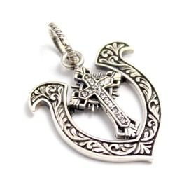 good vibrations Good Vibration Pendant Cross Cross Horseshoe Horseshoe, Silver