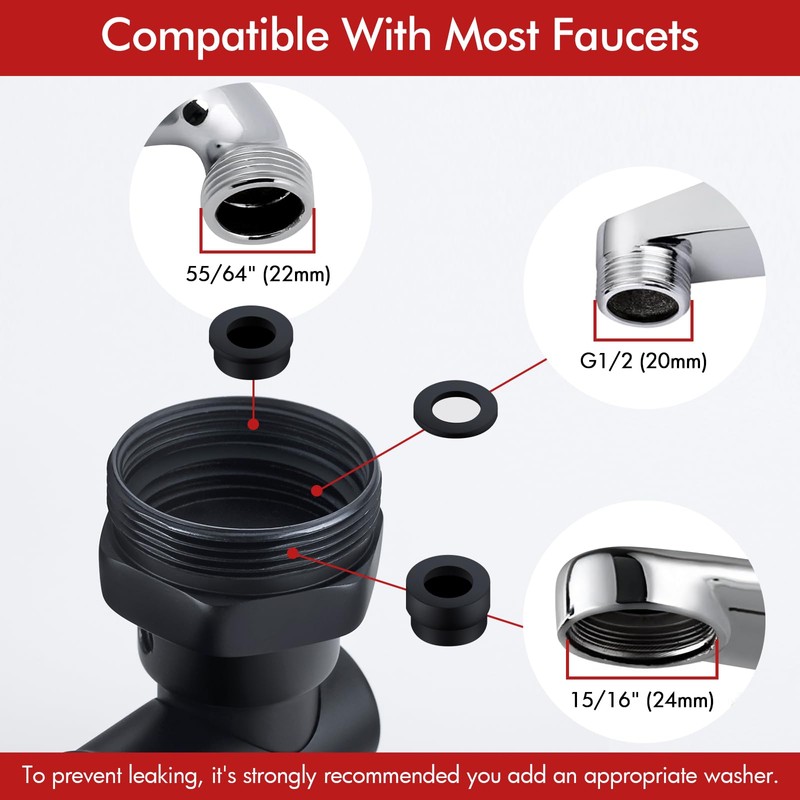 BAGNOLUX Brass 1080° Swivel Black Faucet Extender for Bathroom Sink,