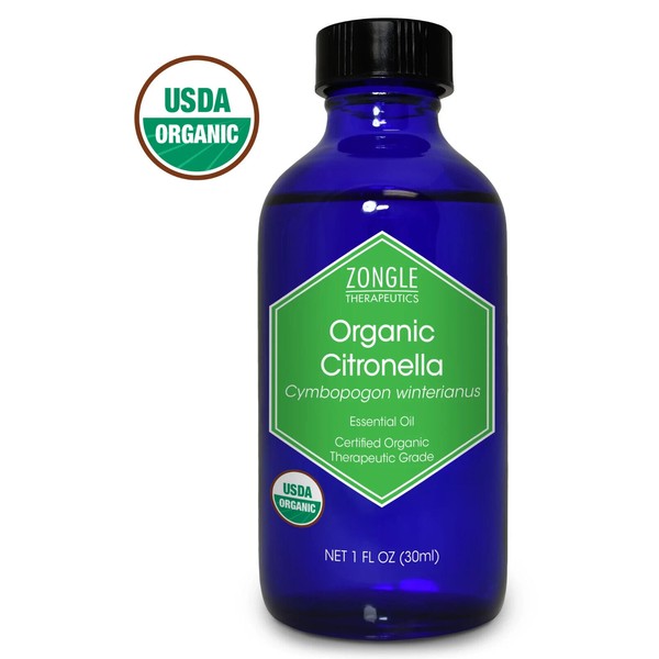 Zongle USDA Certified Organic Citronella Essential Oil, Indonesia,  1 oz