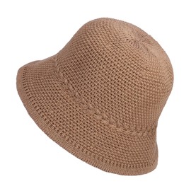 JJDreams Bucket Hat for Men and Women, Knitted Hats, Crochet Hat, Knitted Hats for Women, Summer Hat, Adjustable Fishing Hat, camel hair