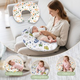 LLCJYYCY Nursing Pillow Covers 2 Pack – Soft Breathable Cotton, Fits Standard Breastfeeding Pillows, Washable & Hypoallergenic for Newborn Baby Girls & Boys,Cover Only