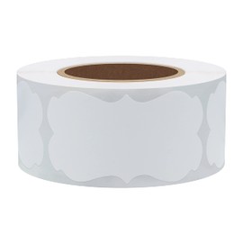 Hybsk 300pcs White Christmas Gift Stickers Blank Jar Canning Labels 1.25 x 2.28 Inch Holiday Present Tags (White Gloss Paper)