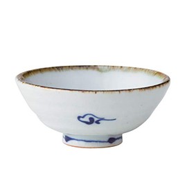 Saikai Touki White Bowl 50ml Hasamiyaki Kotohogi Flat Cup with Crane Pattern 18190