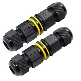 ILSSLI Junction Box Outdoor Waterproof IP68 Electrical Cable Connector 2 Way M20 Plug Wire Range 5 to 12mm External Cord Boxes 2 pcs