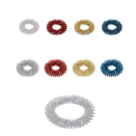 ArthroRoller Yin Yang Massage Rings for Finger Massage or Toe Massage Stainless Steel 9 Rings Mix Bag with Various Thicknesses, Diameters and Colours