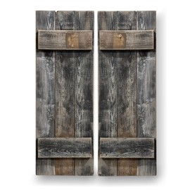 Rustic Shutters Made from 100% Reclaimed Weathered Wood | Set of 2 | Made in The USA | Perfect for Farmhouse Barnwood Style Decor - (11"x30") (Weathered Grey)