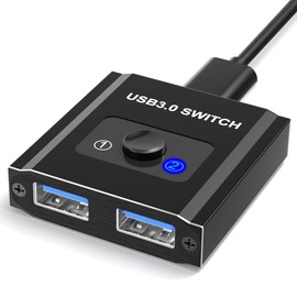 USB Switch, Bi-Directional USB Switch 1 in 2 Out/2 in 1 Out, USB Switcher 2 Computers Sharing Devices Like for Printer, Keyboard, Scanner, Mouse, USB KVM Switch Compatible with Mac/Win/Linux