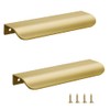 YUEYIXII 2 Pack Finger Edge Pull Golden Kitchen Cupboard Handles