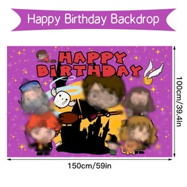 5x3FT Backdrop, Birthday Party Decorations Photography Cartoon Theme Party Supplies Backdrop, Happy Birthday Banner Background for Kids Boys Girl