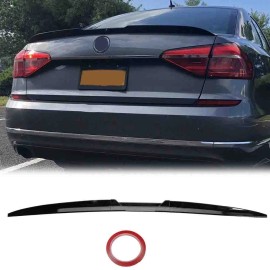 For VW Passat TSI Jetta MK7 Rear Roof Trunk Spoiler Tail Wing Lip Glossy Black