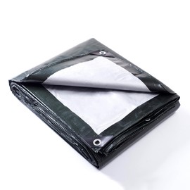 GUARD SHIELD Green/Silver Tarp Waterproof 12x20 Feet Multi Purpose Outdoor Rain Covers Medium Duty Tarpaulin 8mil
