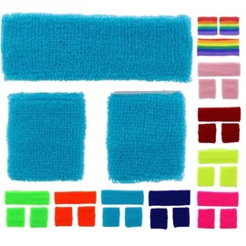 NEON Headband and Wristbands Sweatbands Set (Turquoise)