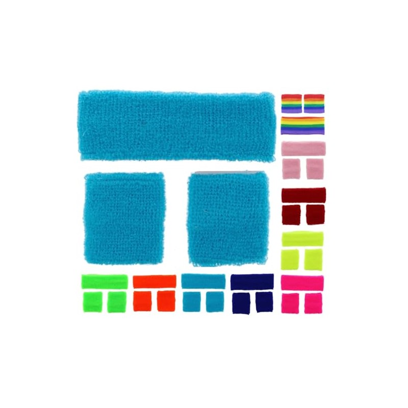 NEON Headband and Wristbands Sweatbands Set (Turquoise)