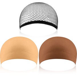 eboot 3 Pack Wig Caps (Neutral Beige, Light Brown and Black Mesh)
