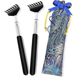 Portable Extendable  Scratcher, 2 Pack Metal Telescoping Backscratchers for Adults, ,Dogs Itch Scratcher with Beautiful Gifts Packaging