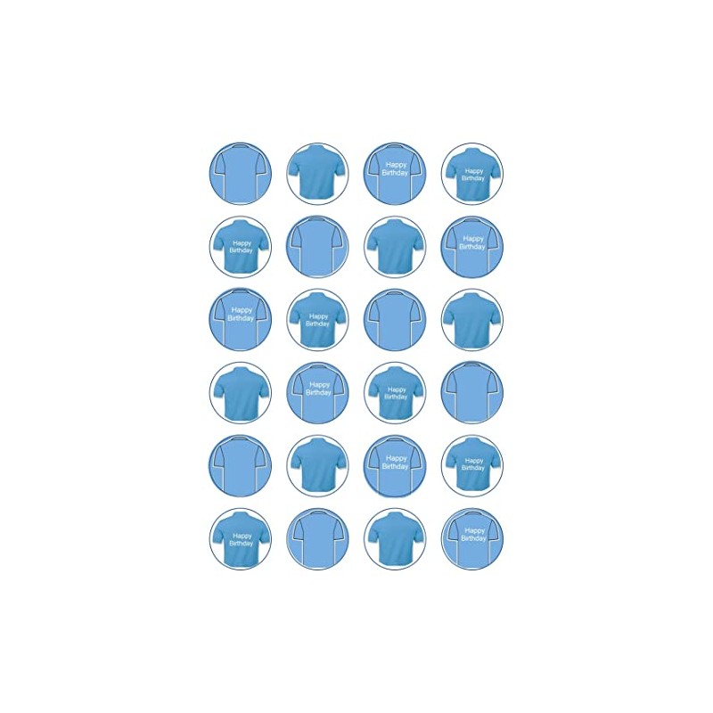 24 Rice/Wafer Paper Edible Cupcake Toppers (Football Team - Design