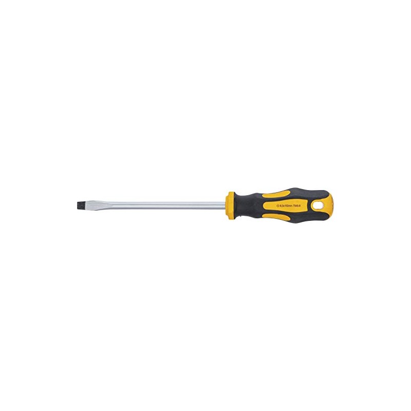 Kraftmann 7946-8 Slotted Screwdriver, Silver/Yellow/Black, 8 x 150 mm