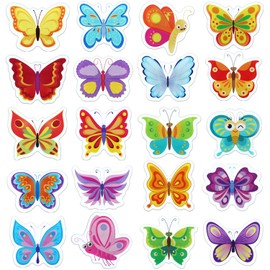Boao 20 Pcs Colorful Butterfly Window Clings Reusable Anti-Collision Window Clings Spring Summer Butterfly Stickers for Home Glass Decoration