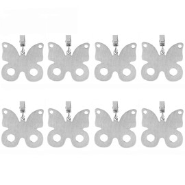 Alnicov Set of 8 Stainless Steel Tablecloth Weights with Clips for Family Dinner Table and Outdoor Picnic Decoration(Butterfly)