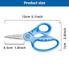OneName Lefty Kids Scissors,Left Handed Scissors for Kids,Pointed Tip Blade Soft Comfort-Grip Handles Left Handed Safety Children Scissor for School Student,Classroom,DIY,Arts,Home,Craft 3 Pack
