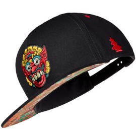 Cadency® Snapback Cap Men's Bali Baseball Cap Straight Peak Premium Quality Durable One Size Unisex, black, Unit size