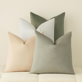 a moment Pack of 4 Couch Pillow Covers,Outdoor Waterproof Cushion Covers for Patio Funiture Garden Pet-Friendly Stain-Resistant Throw Pillow Cases 18x18 inch Green