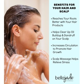 Bella Jade Scalp and Head Massager Shampoo Brush for Hair Growth, Dandruff and Dry Scalp (Green)