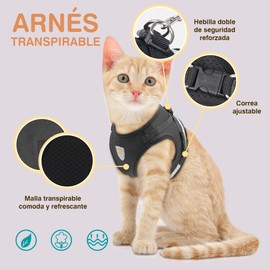 Petluxury Small Dog Harness, No-Pull Reflective Comfortable Breathable Harnesses Vest for Small Dogs Puppies Harness for Cats (Black, S) Measure Well Size