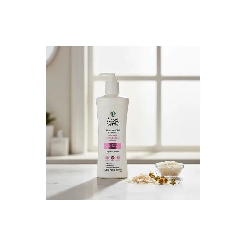 Crema Corporal Aclarante Con Concha Nácar Árbol Verde 420ml Fresca